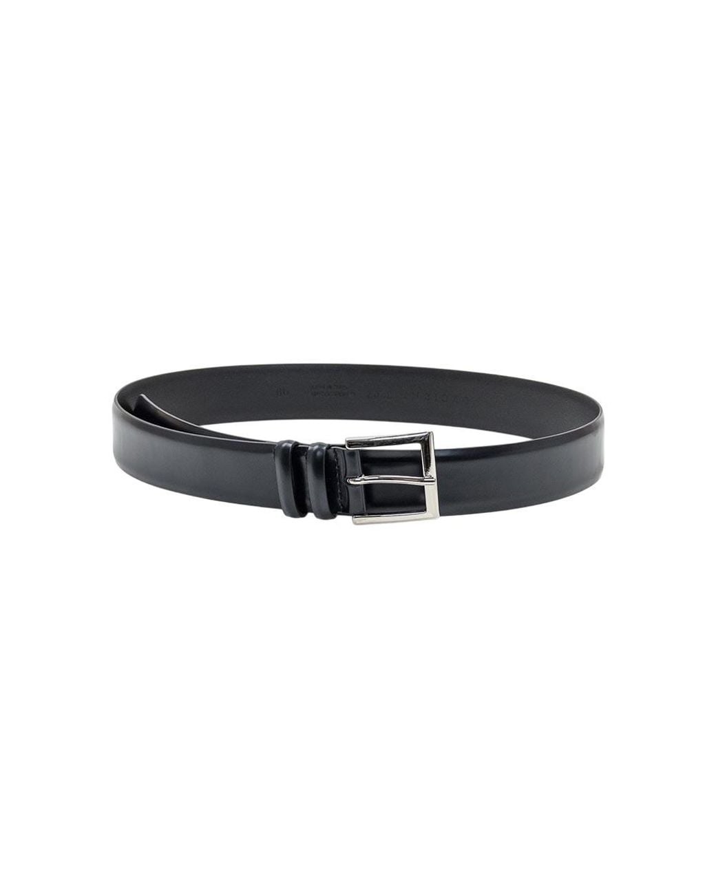 Orciani Black Solid Belt for men