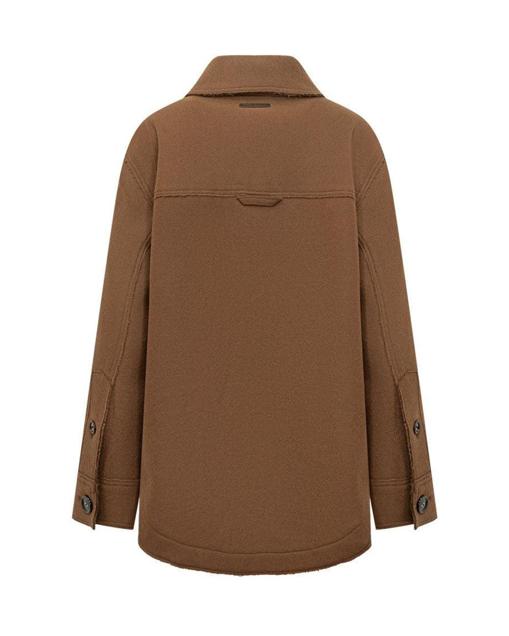 AMI Brown Solid Shirt Collar Blazer
