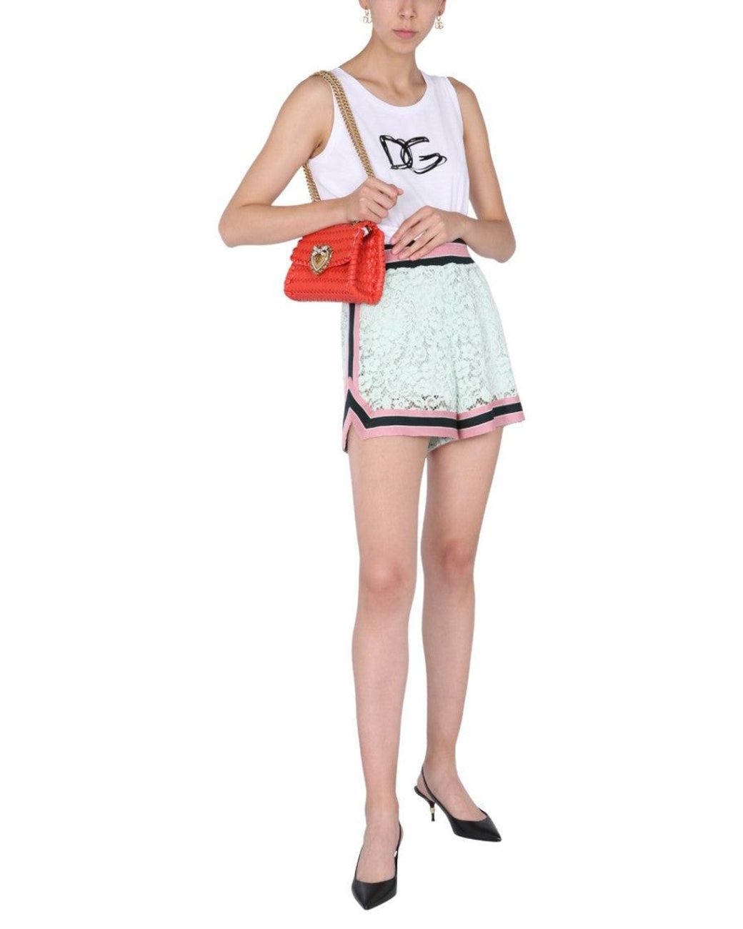 Dolce & Gabbana White Lace Shorts