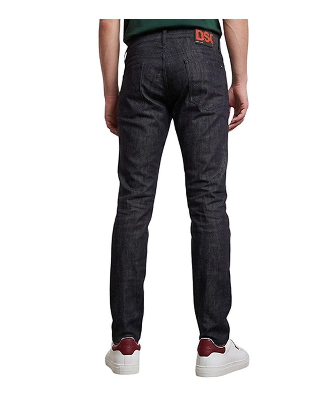 DSquared² Black Slim Mid Rise Jeans for men