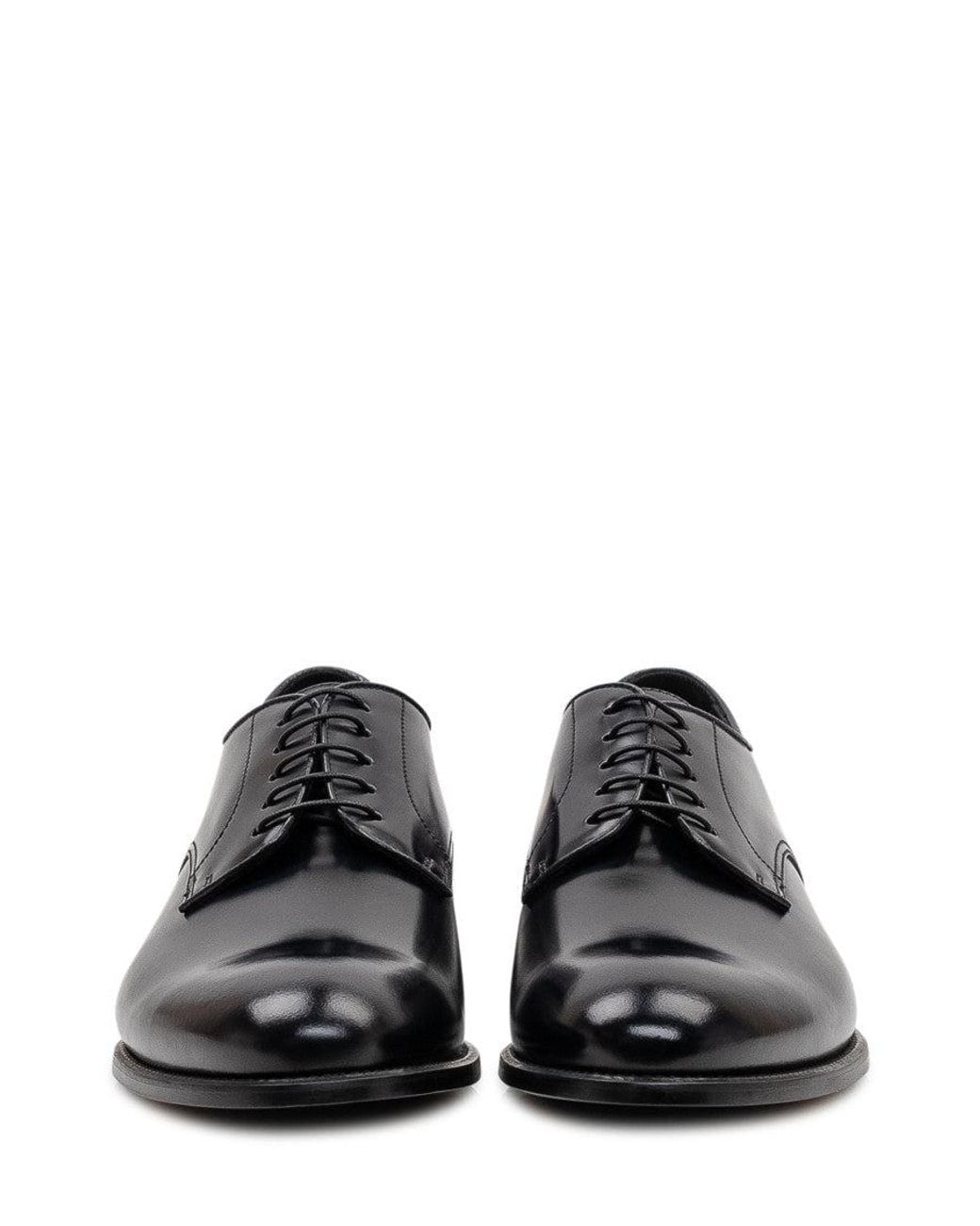 Doucal's White Leather Lace-Up Shoes for men