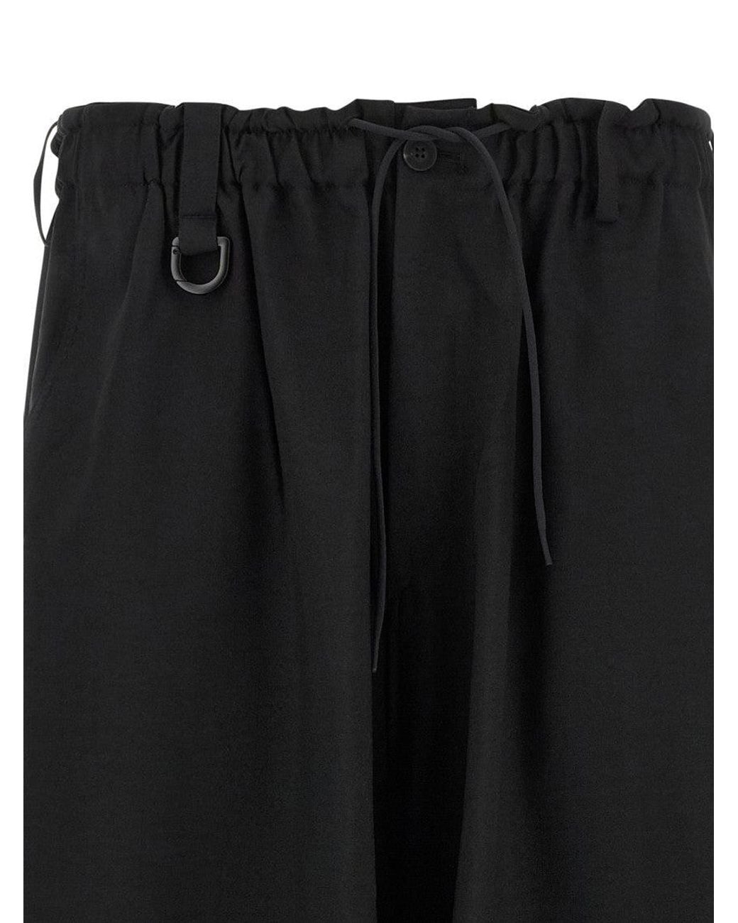 Y-3 Black Oversized Cargo Pants for men