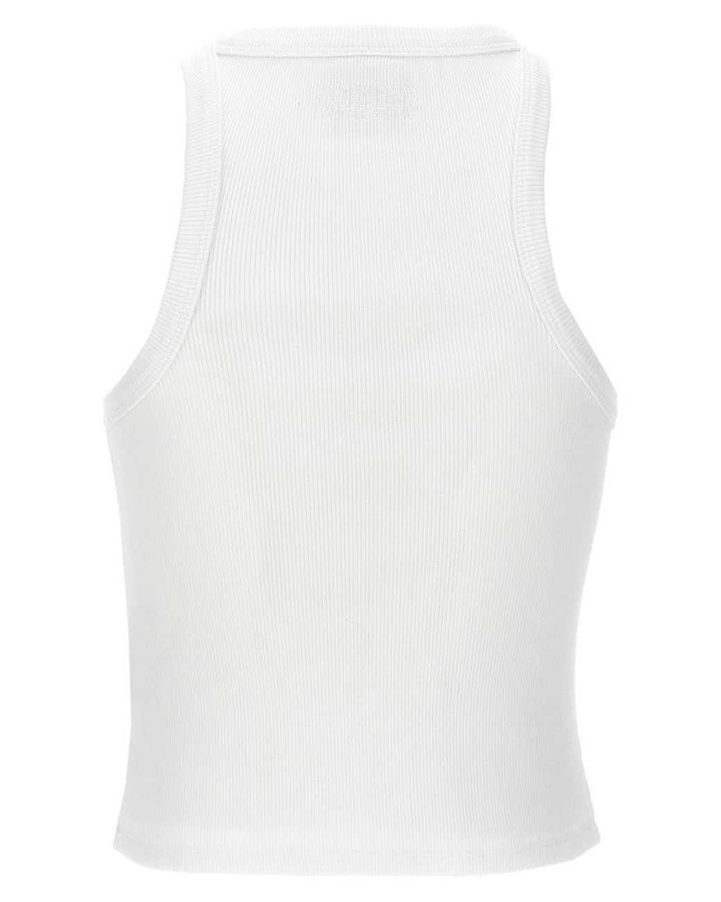 Vetements White Logo Cotton Tank Top
