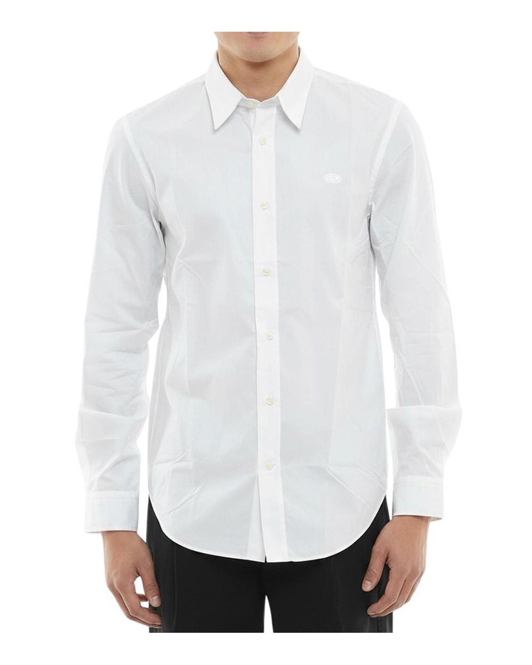 DIESEL White Regular Logo Shirt for men