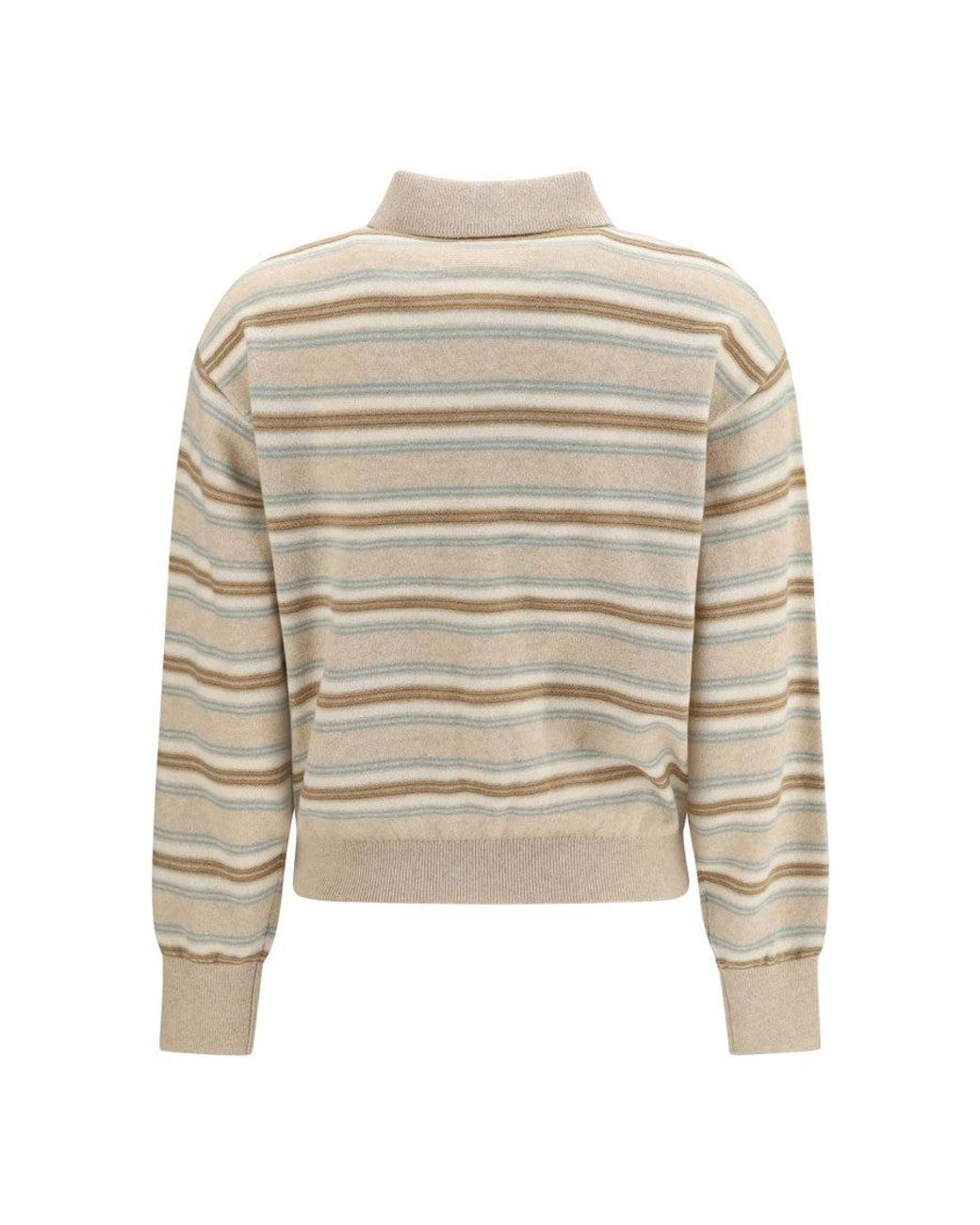 Guest In Residence White Stripes Shirt Collar Sweater