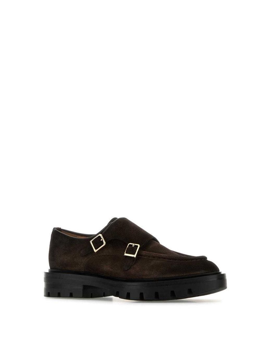 Santoni Black Dark Suede Loafers