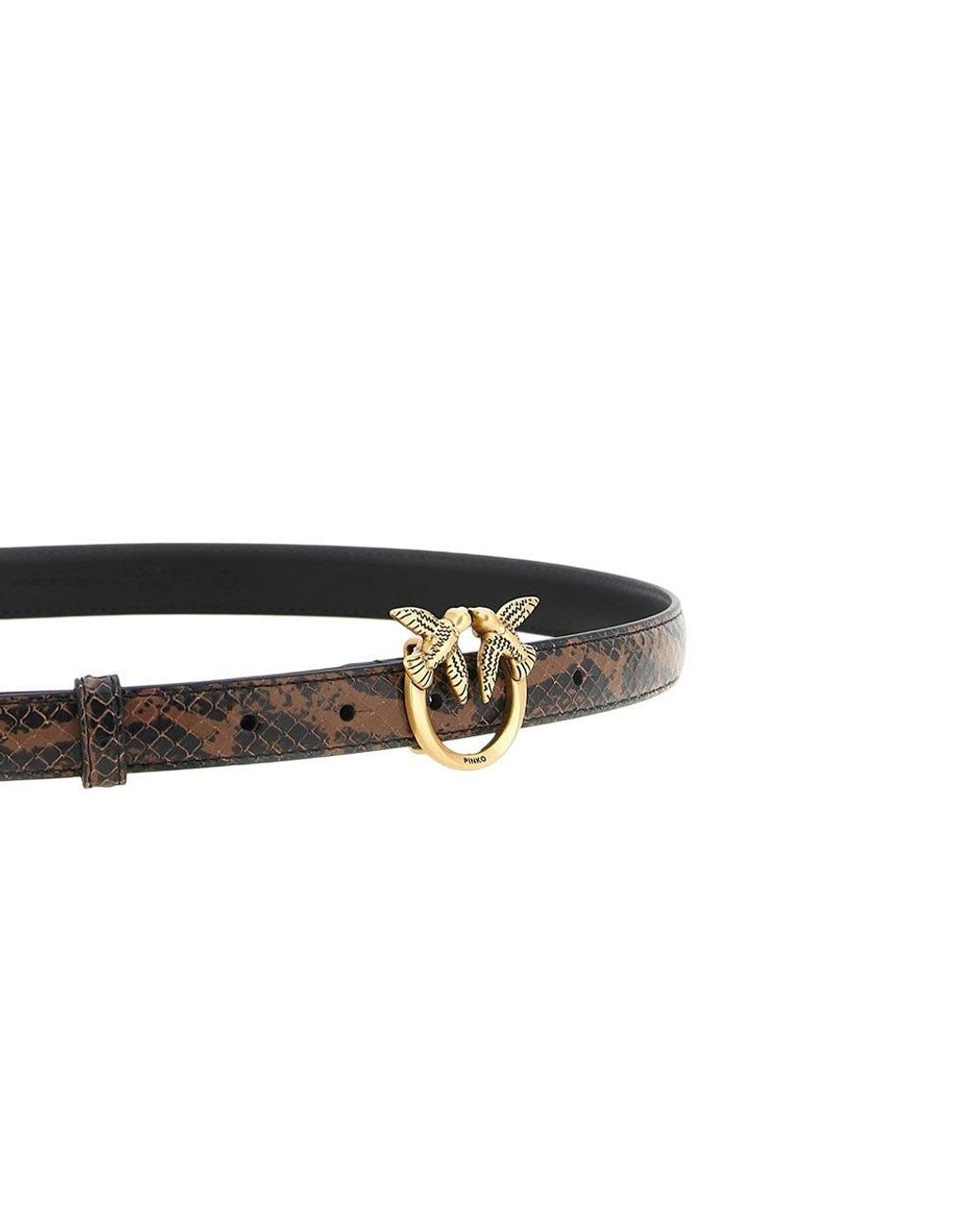 Pinko Gray Animal Print Belt