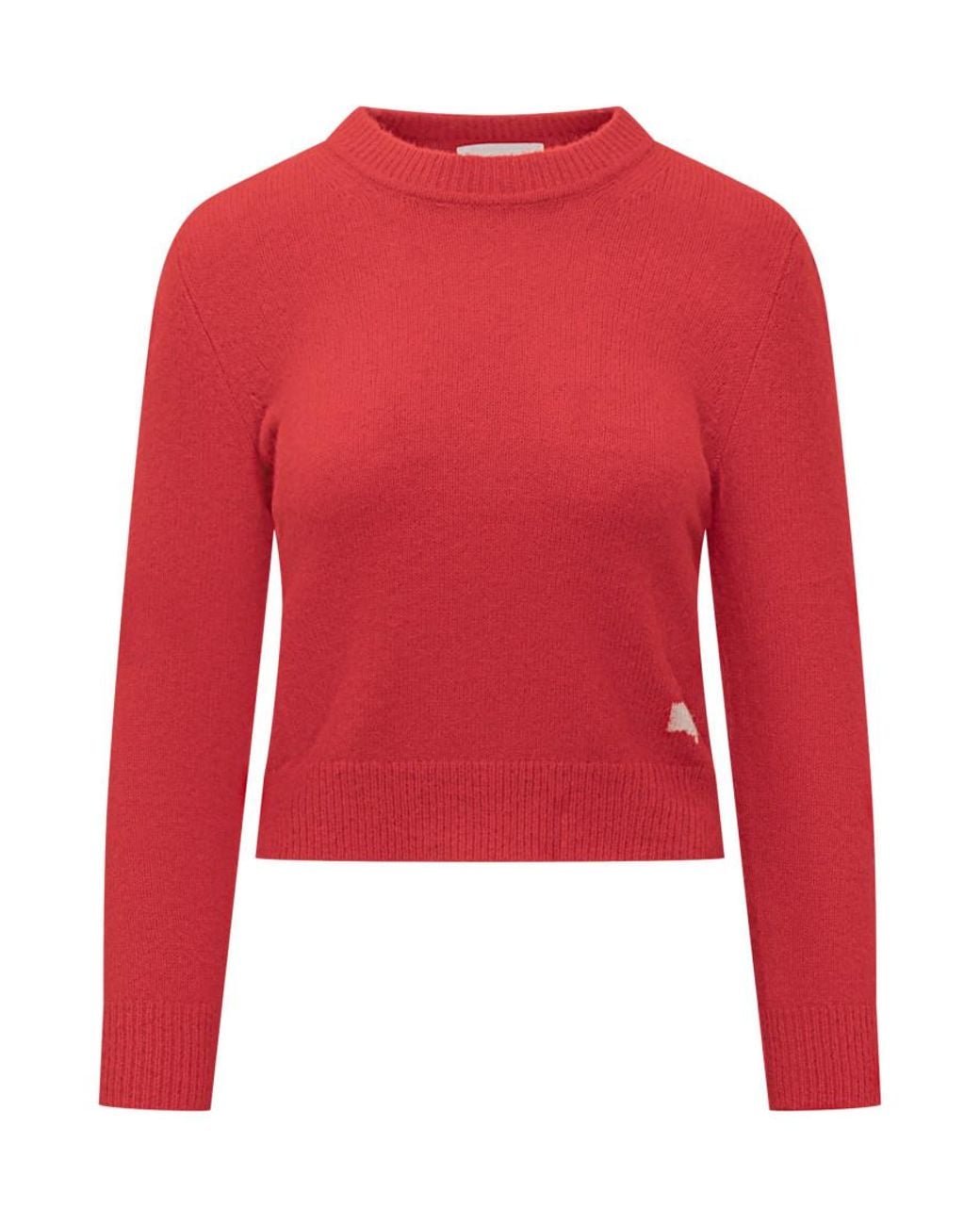 Isabel Marant Red Solid Crew Neck Sweater