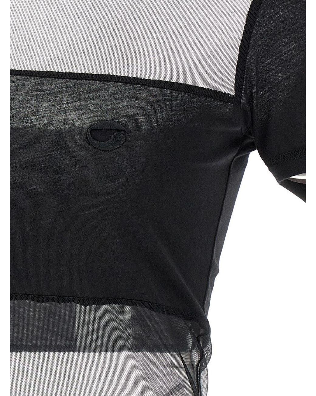 Coperni Black Sheer Striped Polo