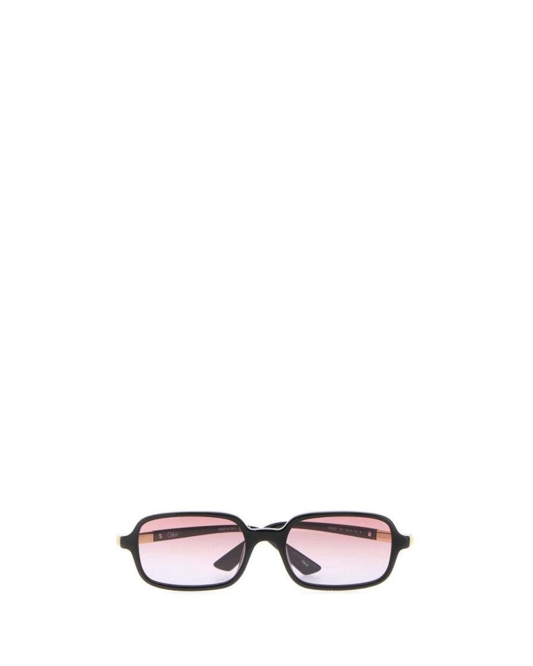 Chloé White Rectangular Sunglasses