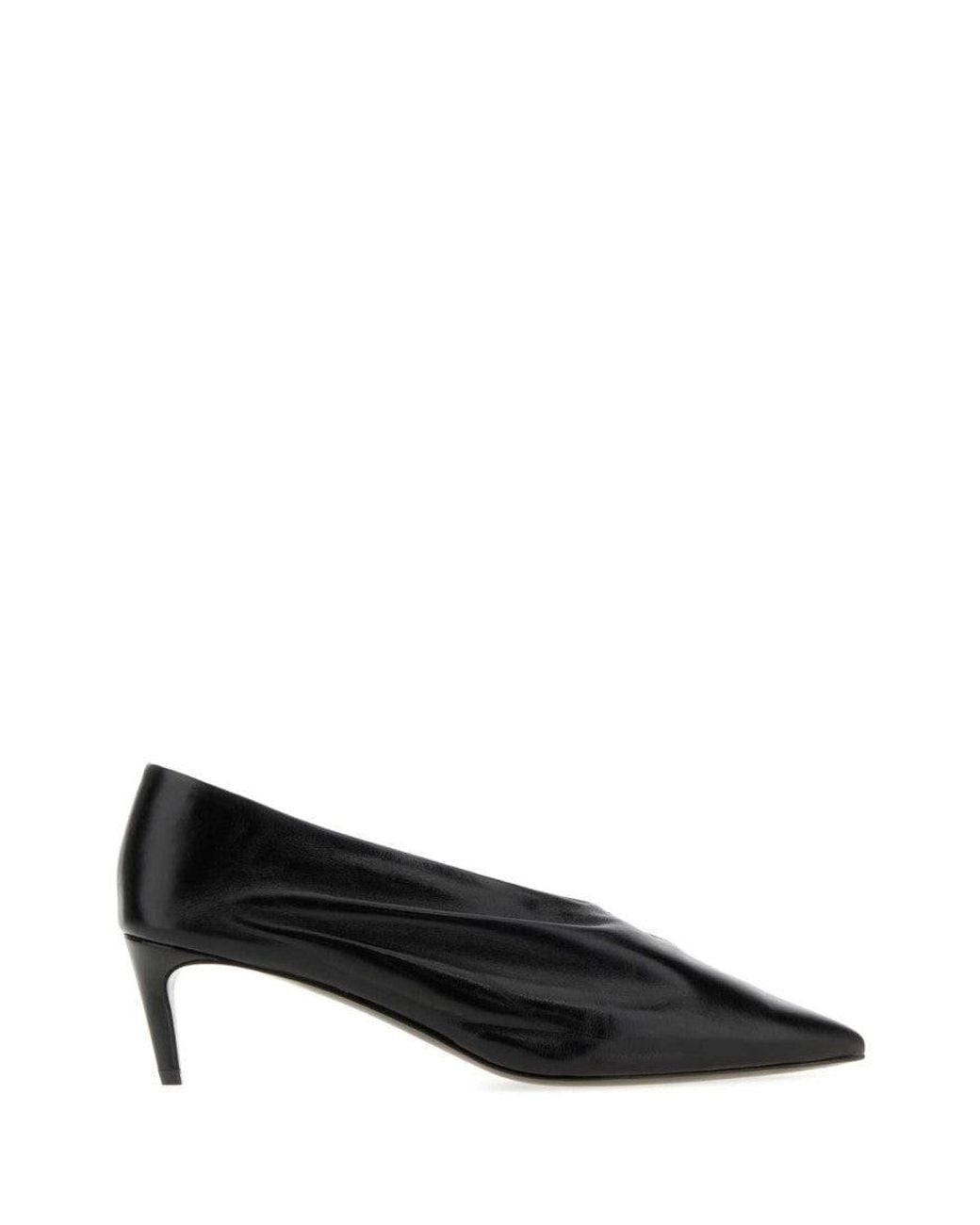 Khaite Black Leather Pumps