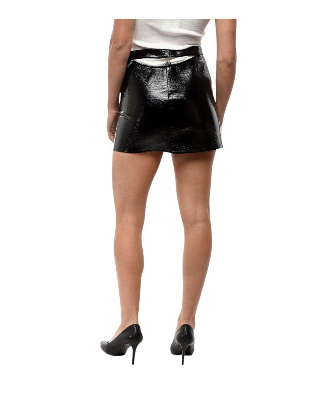 Courreges Black Solid Mini Skirt