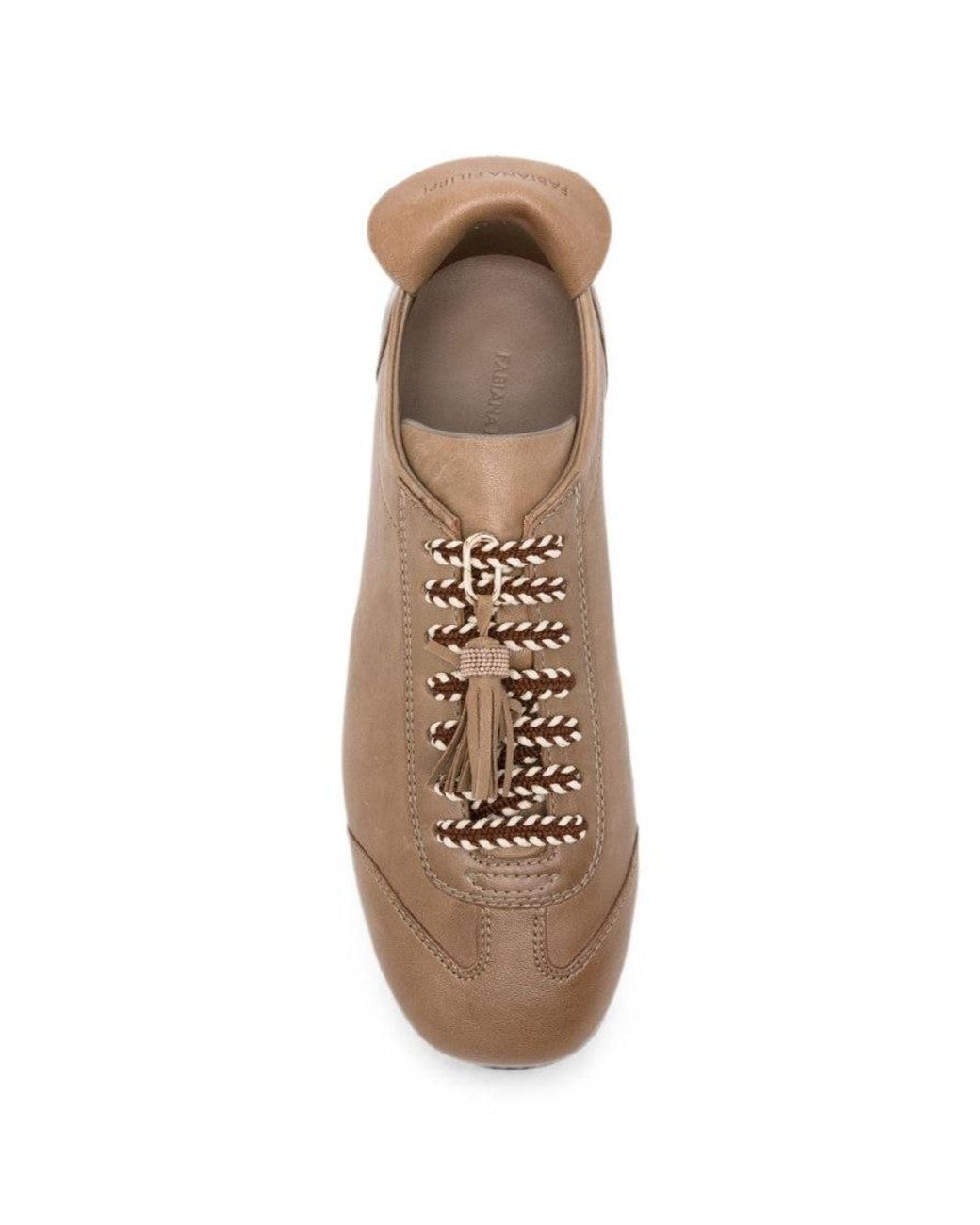 Fabiana Filippi Brown Leather Sneakers