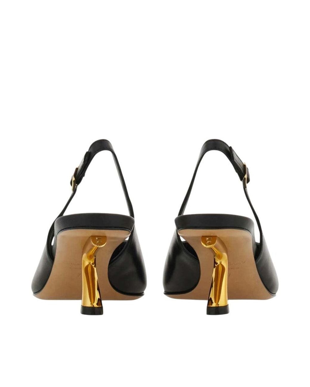 Ferragamo Black Leather Pumps