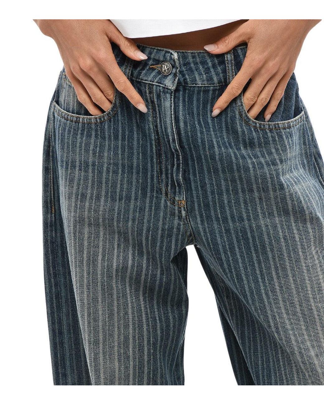 Palm Angels Blue Loose Mid Rise Jeans