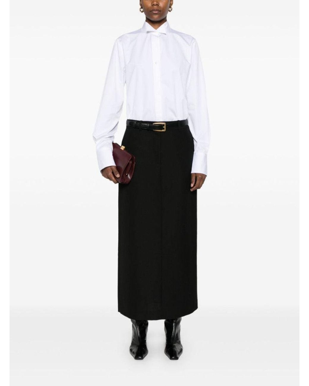 Totême Black Long Straight Skirt