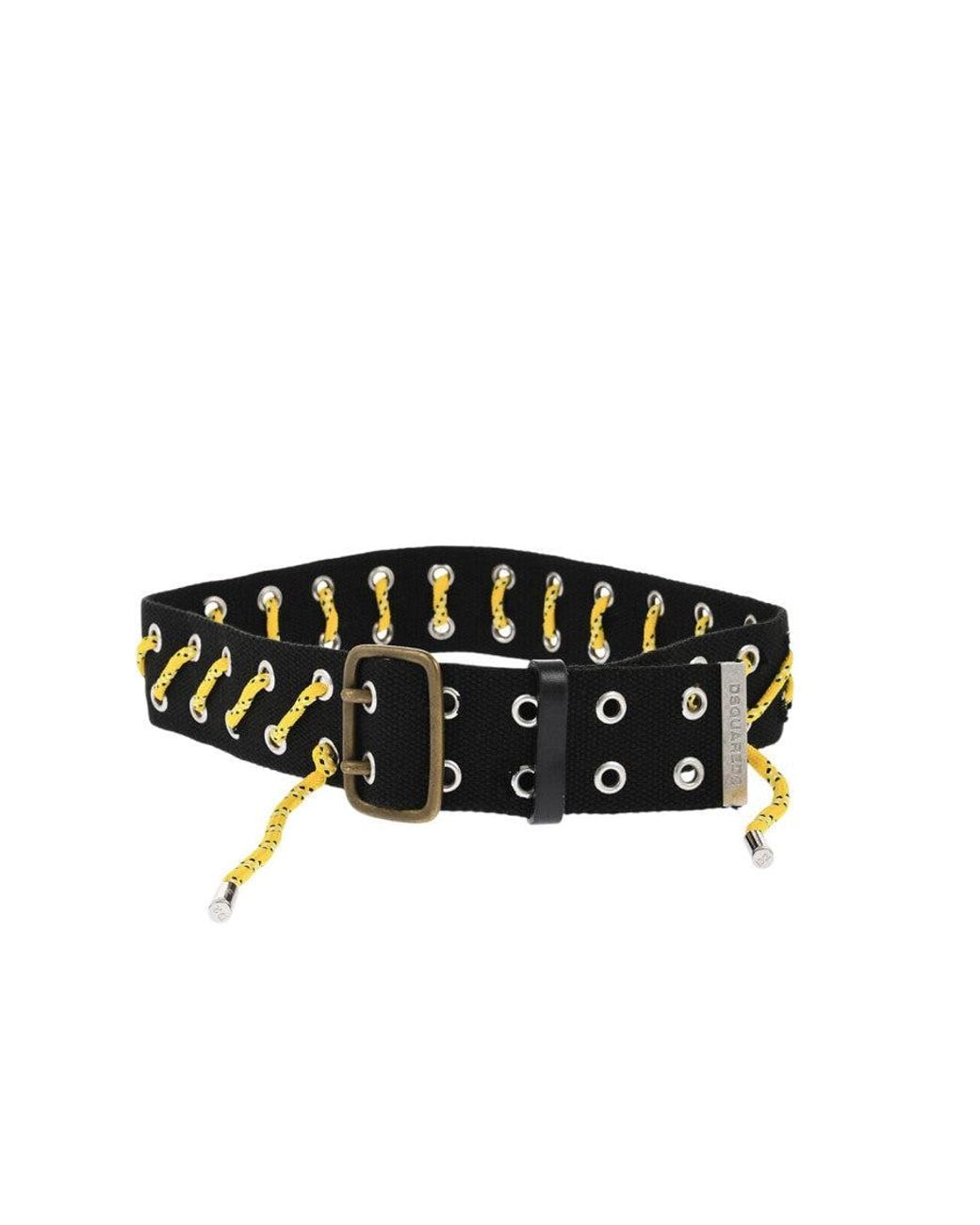 DSquared² Black Grommet Solid Casual Belt