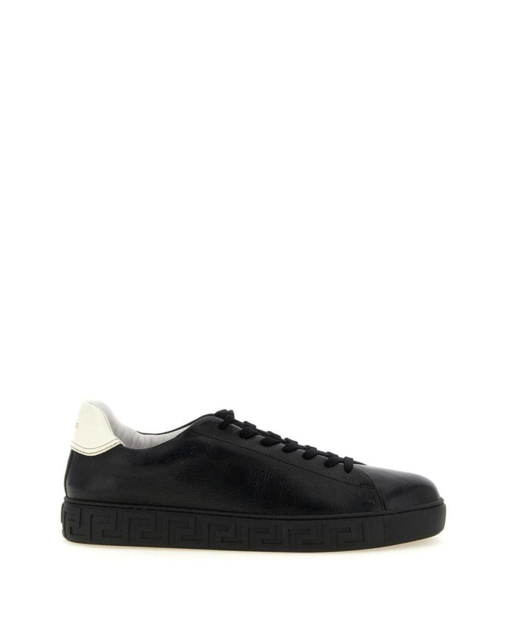 Versace Black Leather Sneakers for men