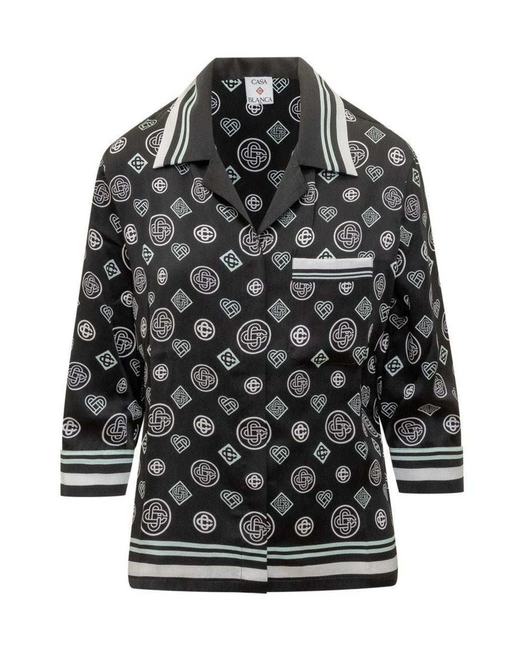 Casablanca Black Regular Logo Print Shirt