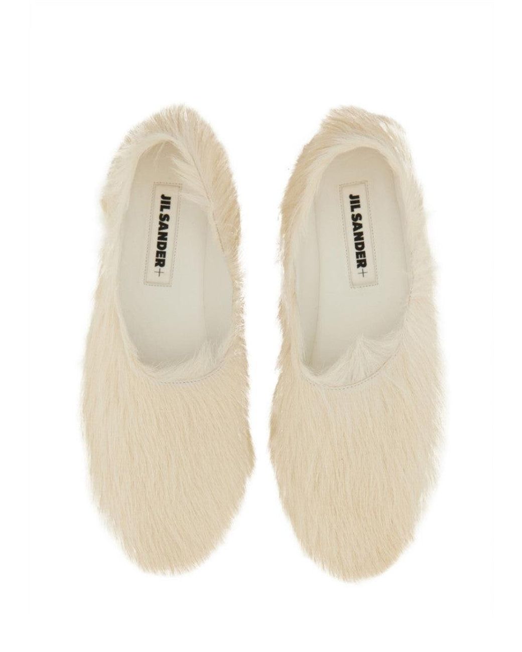 Jil Sander Natural Low Leather Slippers For