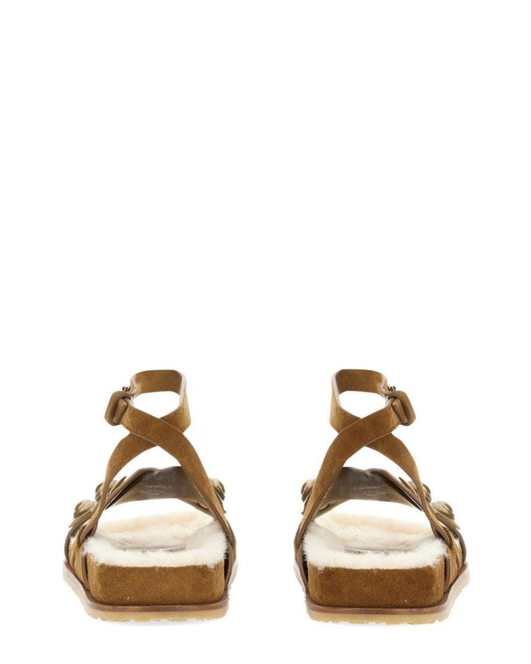 Etro Brown Suede Crown-Me Sandals
