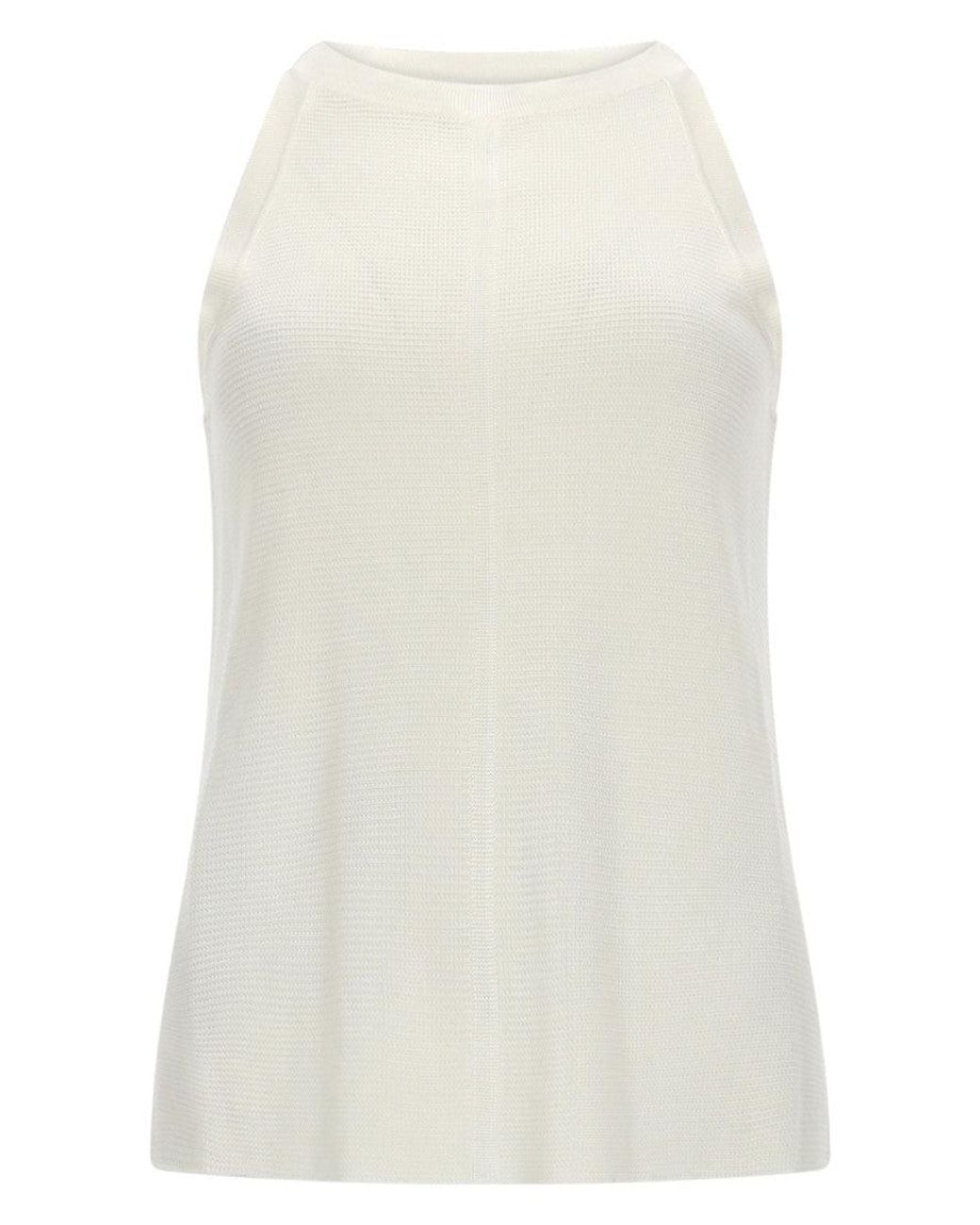 Loulou de Saison White Solid Halter Neck Top