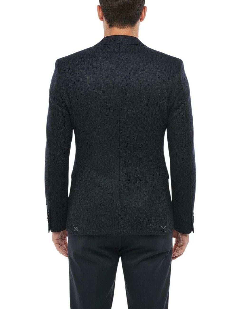 Corneliani Blue Notched Lapel Blazer for men