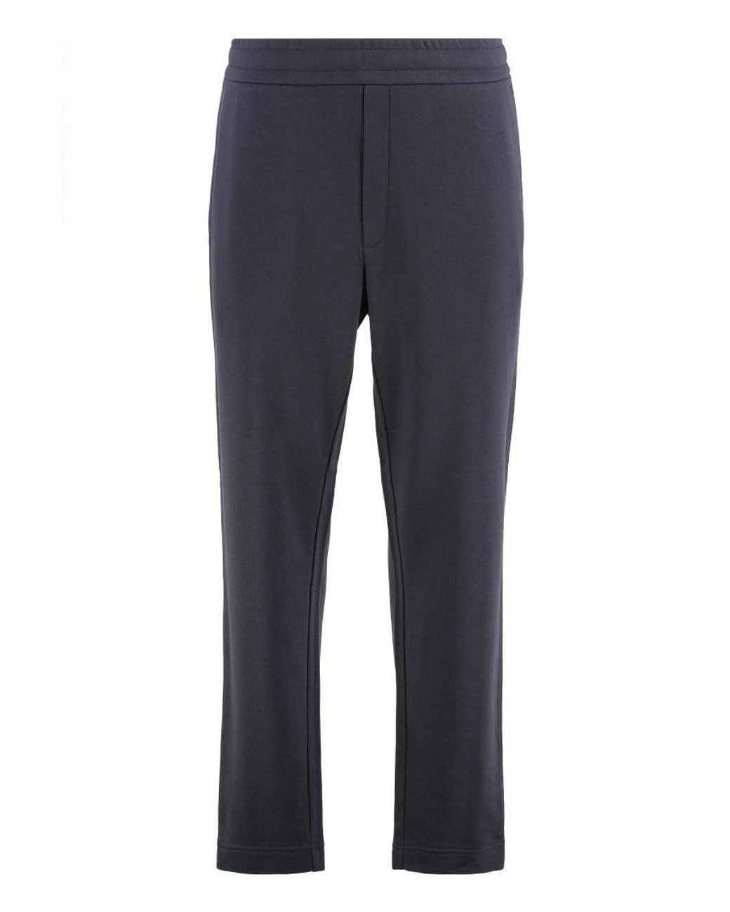 Moncler Blue Moncler Cotton-Modal Blend Track Pants for men