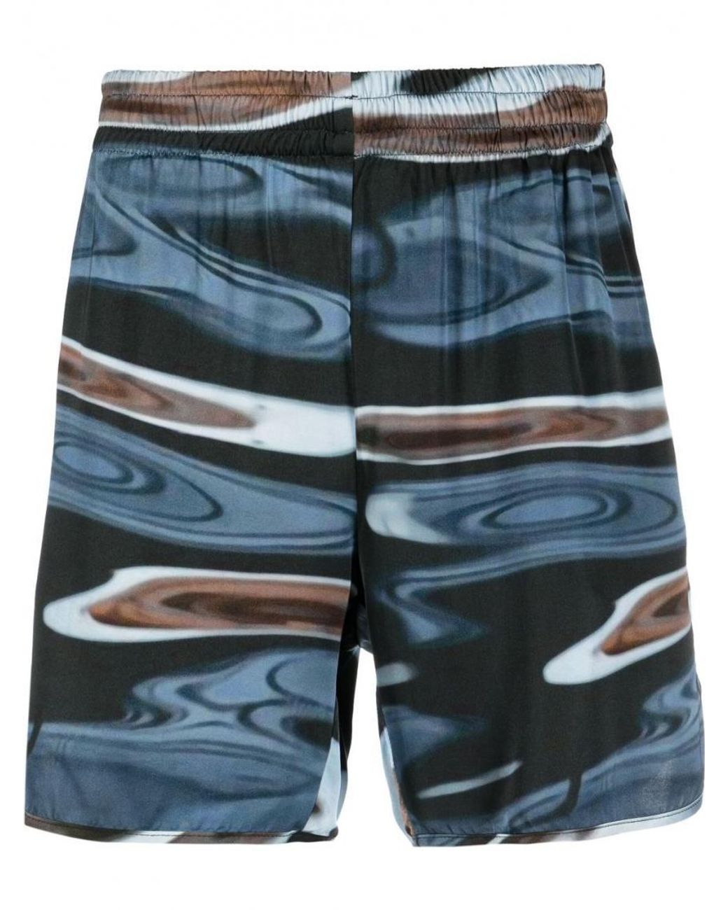 BLUE SKY INN Blue Graphic Print Track Shorts for men