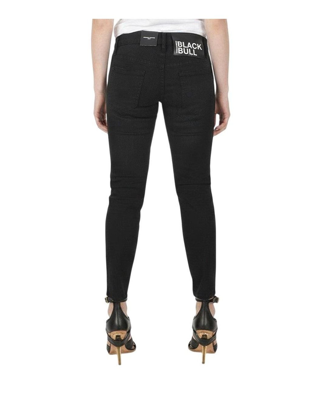 DSquared² Black Skinny Mid Rise Jeans