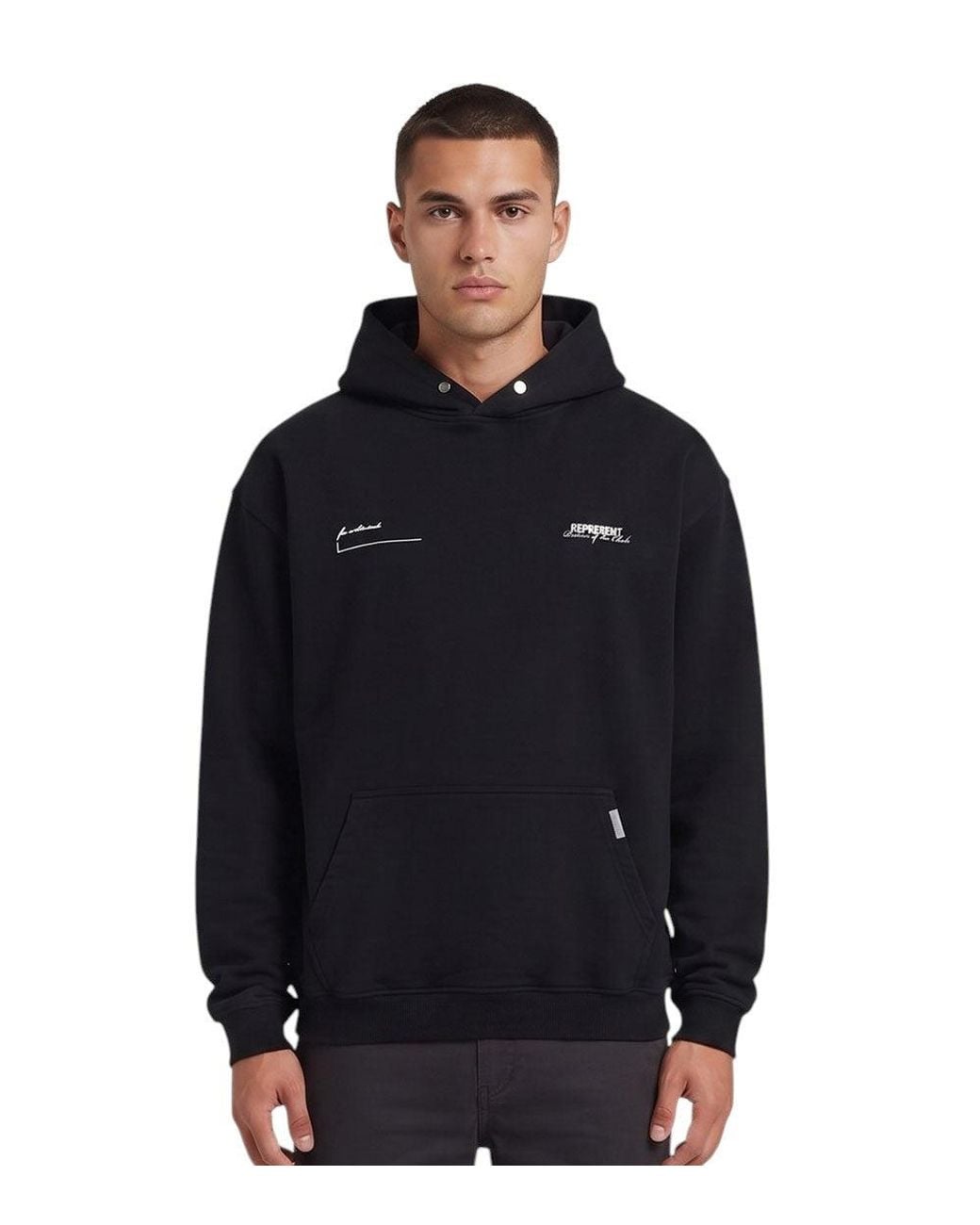 Represent Black Hoodie Cotton for men