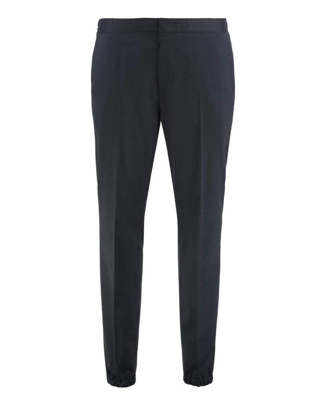 Zegna Blue Zegna Wool Blend Stretch Trousers for men