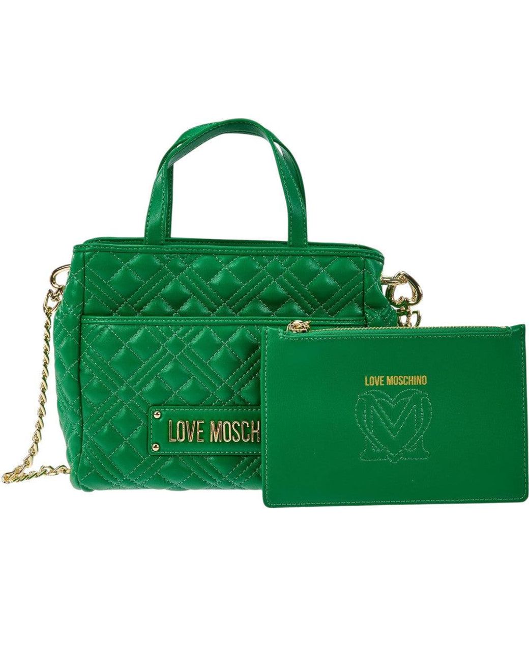 Love Moschino Green Logo Mini Satchel