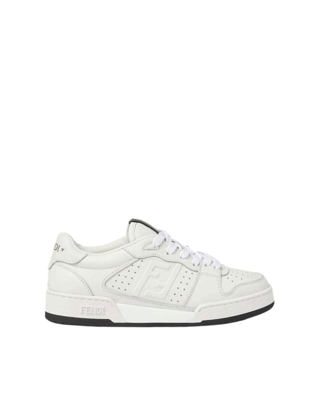 Fendi White Perforated Sneakers