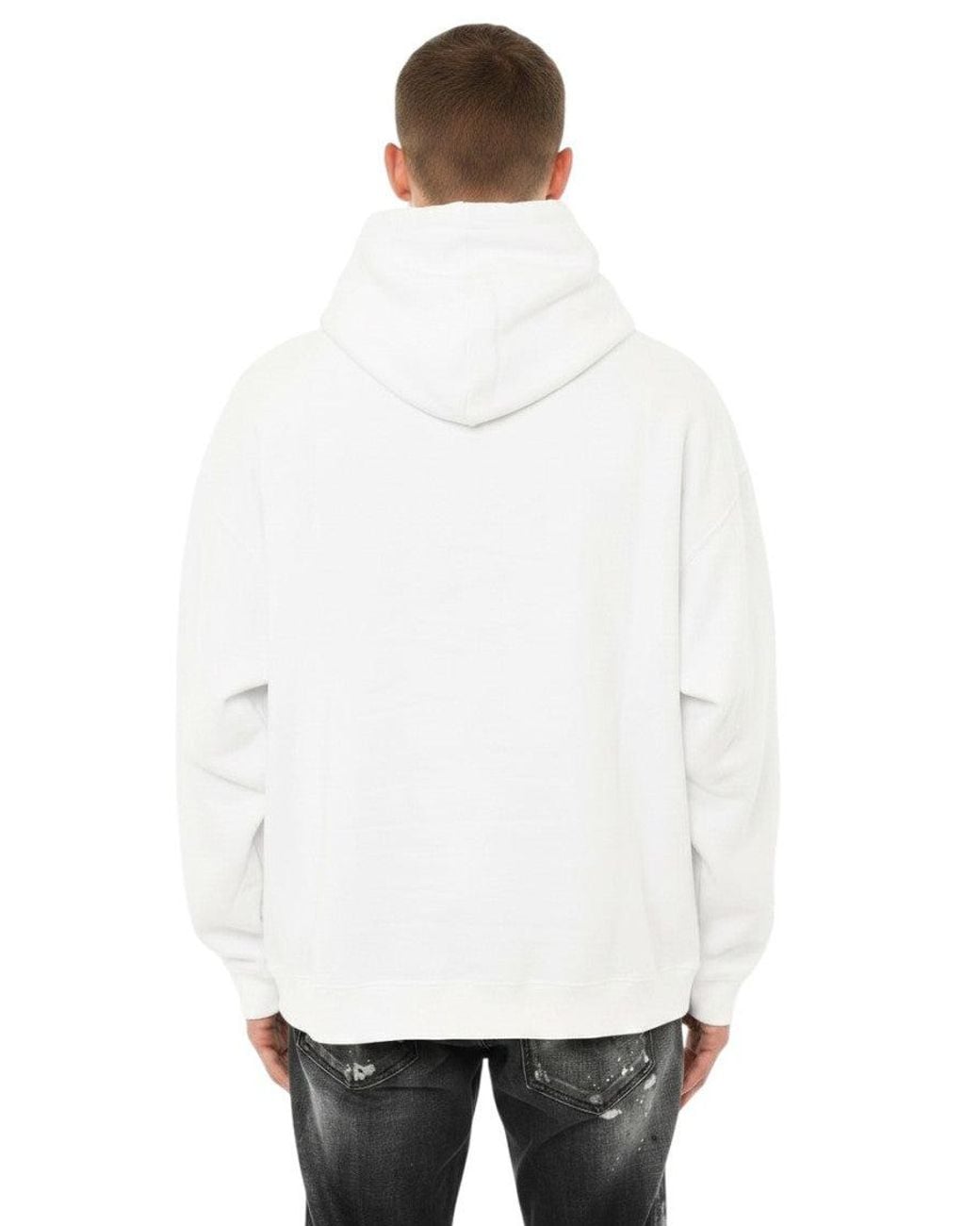 DSquared² White Regular Graphic Hoodie for men