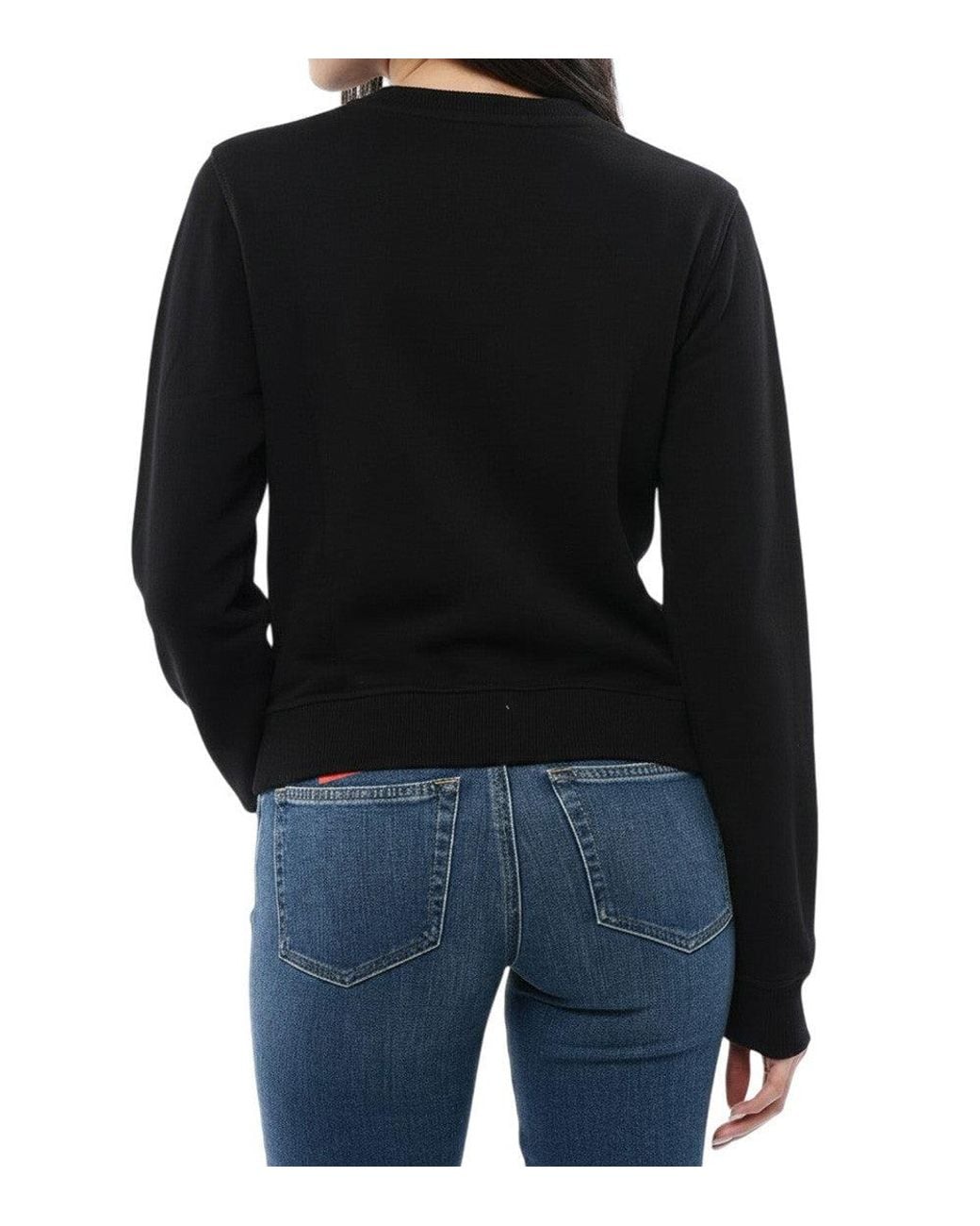 DIESEL Black Graphic Crew Neck Sweatshirt