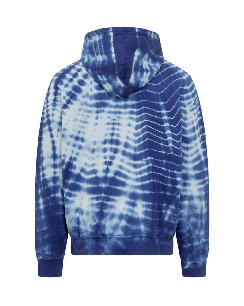 Marcelo Burlon Blue Tie-Dye Hood Sweatshirt for men