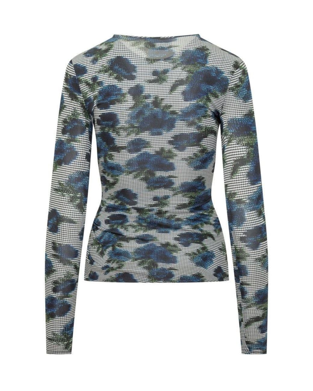 Coperni Blue Printed Crew Neck Top