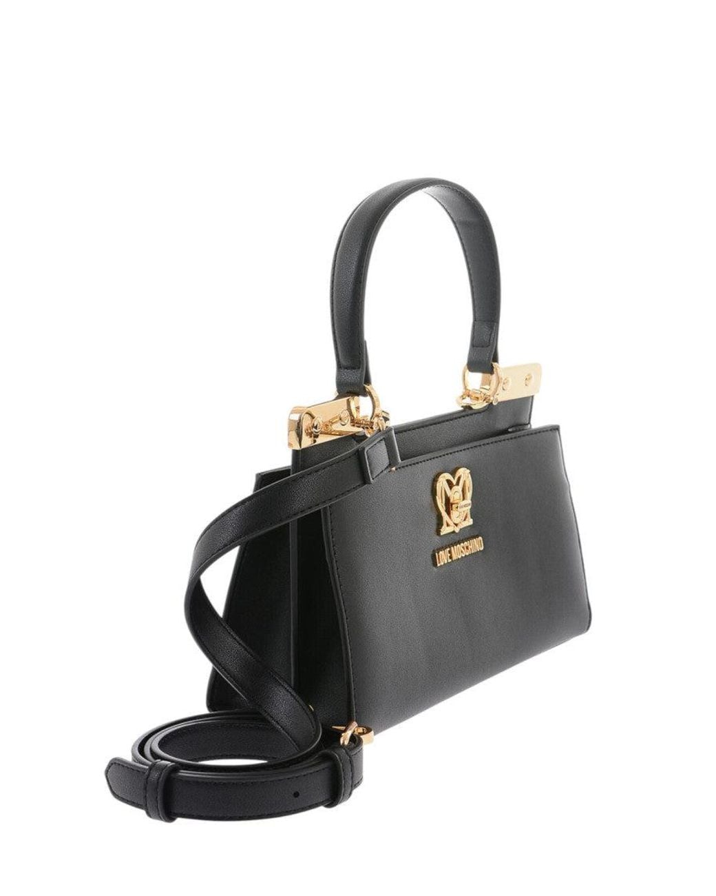 Love Moschino Black Logo Plaque Mini Satchel