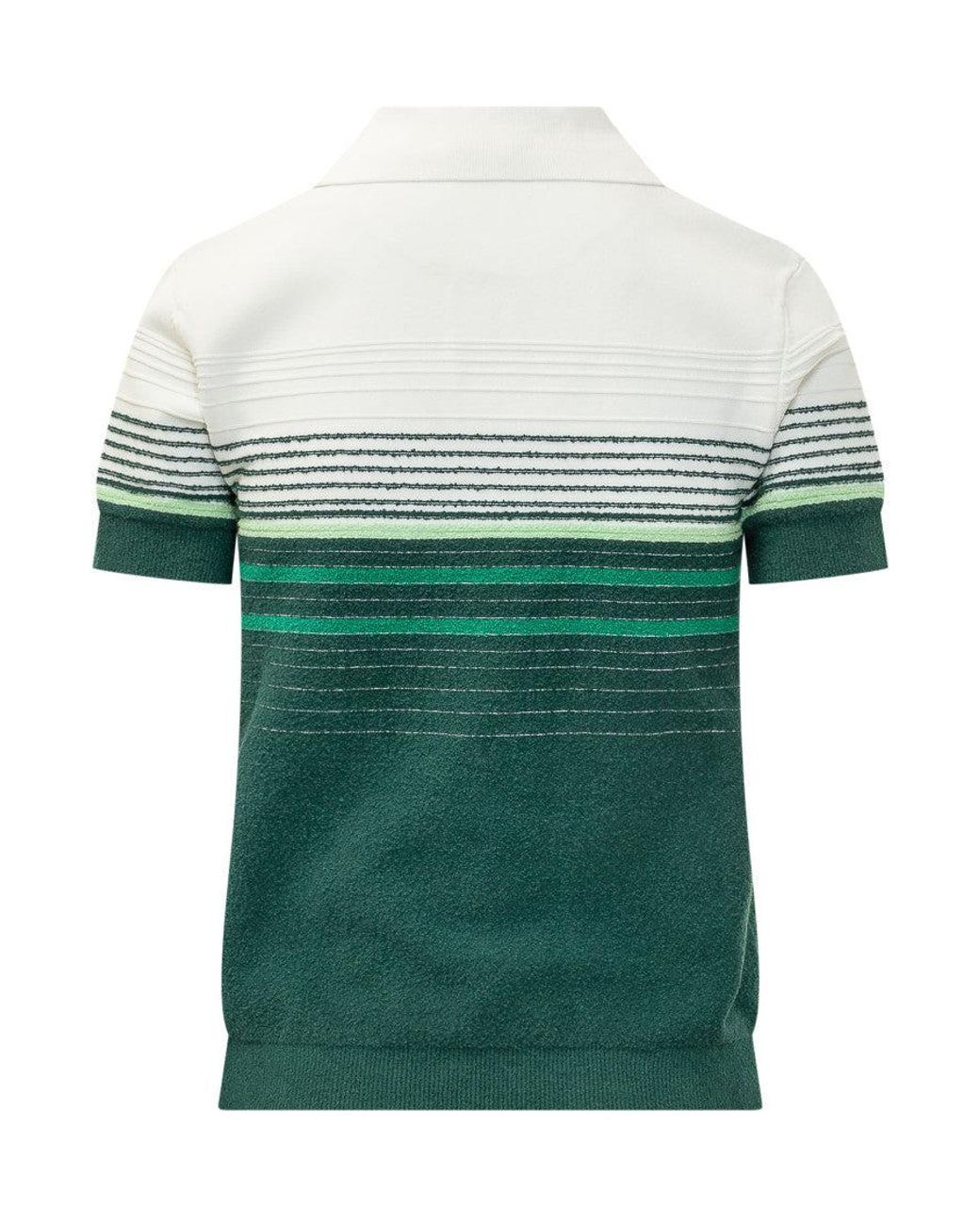 Casablanca Green Stylish Striped Polo Shirt