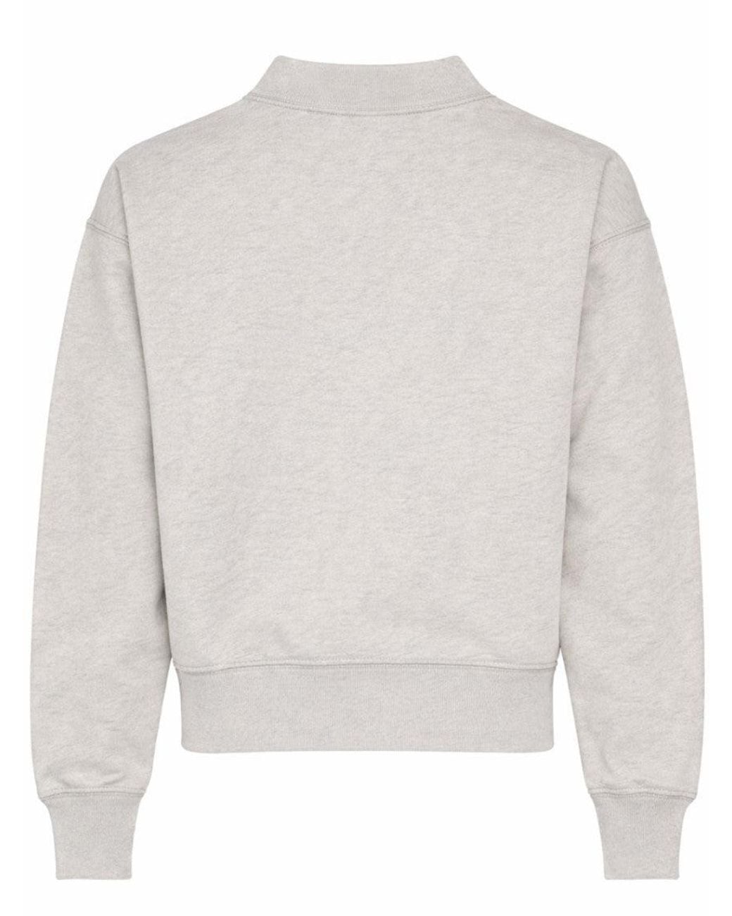 Isabel Marant Gray Logo Mock Collar Sweatshirt