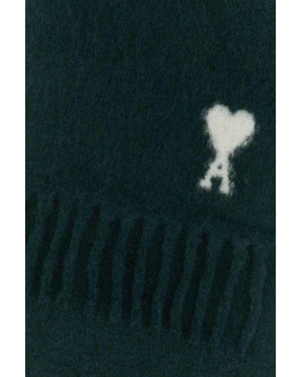 AMI Green Logo Scarf for men