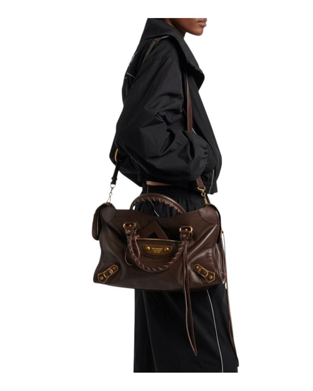 Balenciaga Brown Coffe Le City Uptown Medium Satchel