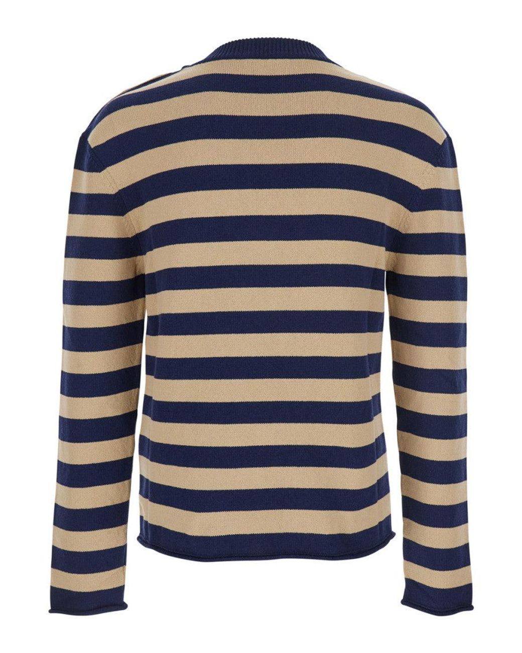 Balmain Blue Stripes Sweater for men
