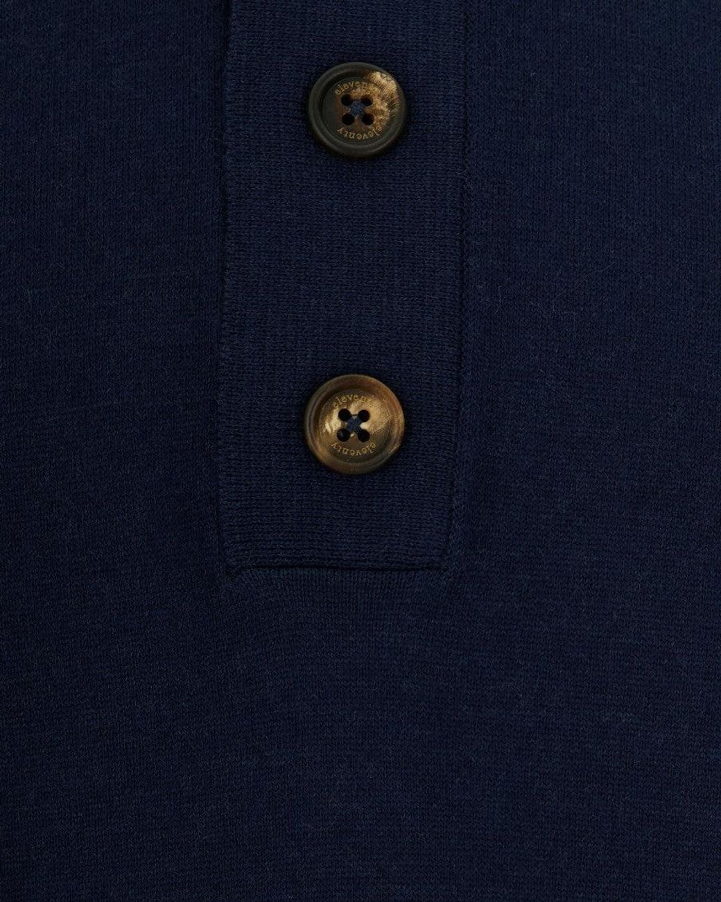 Eleventy Blue Shirt Collar Polo for men