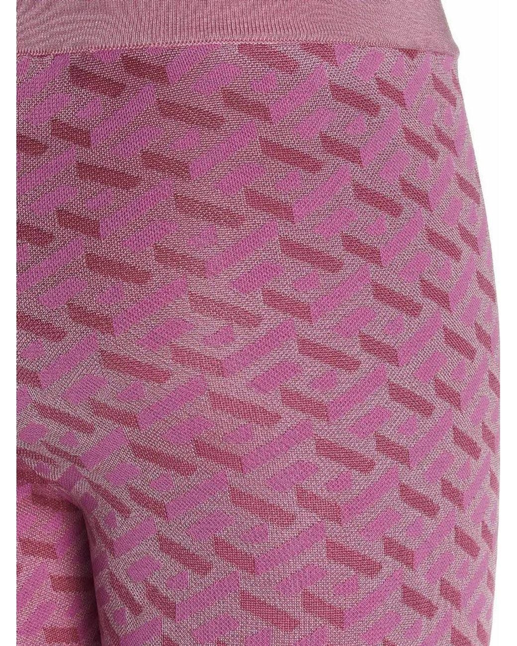 Versace Pink Flared Flat Front Pant