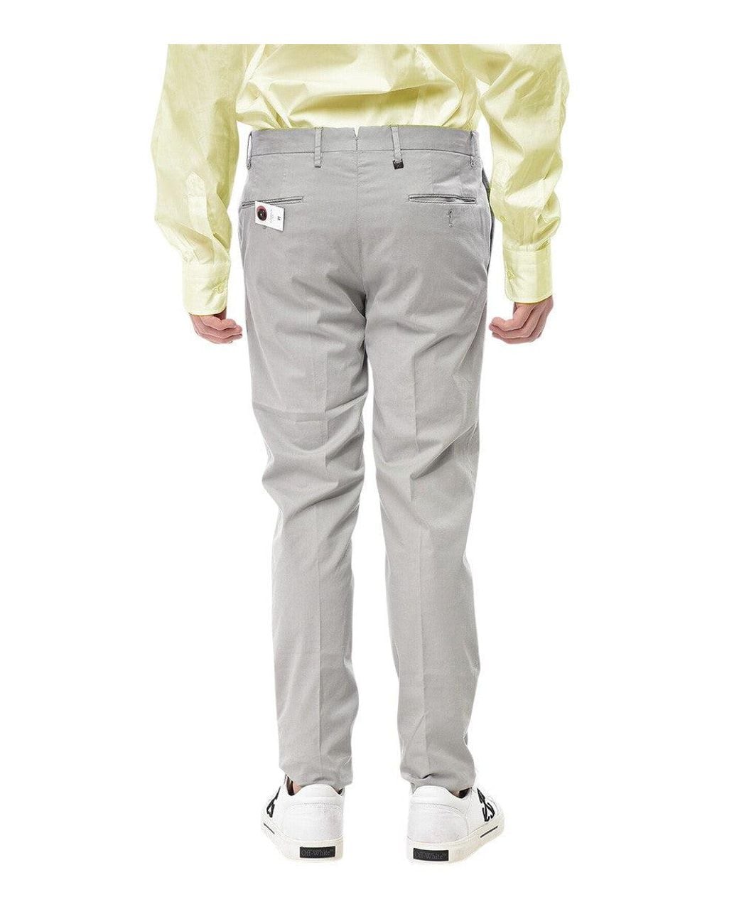 PT01 Gray Slim Chino Trousers for men