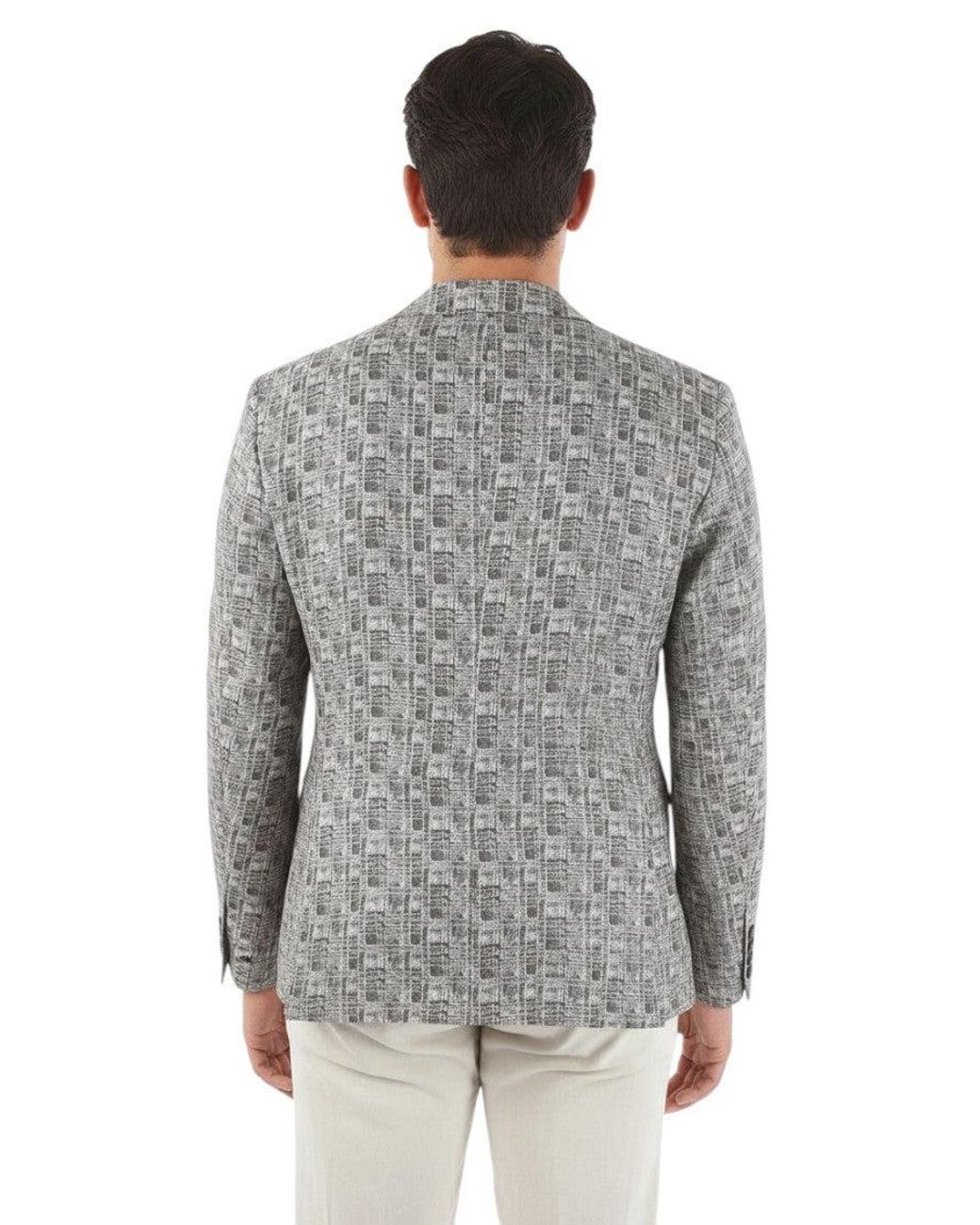 Corneliani Gray Notched Lapel Blazer for men
