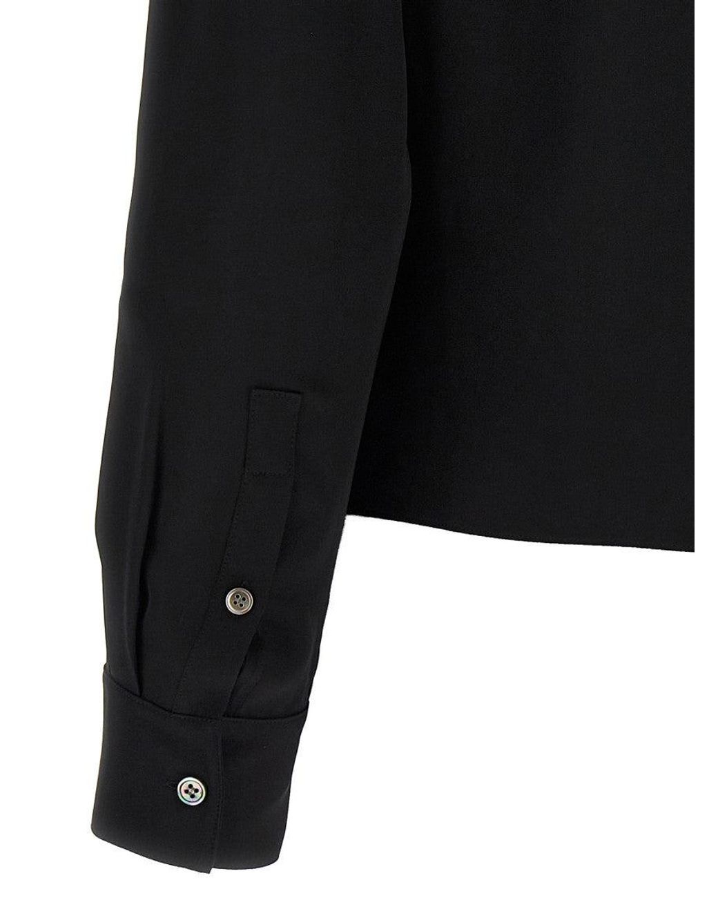 Theory Black Pk Label Wrap Blouse