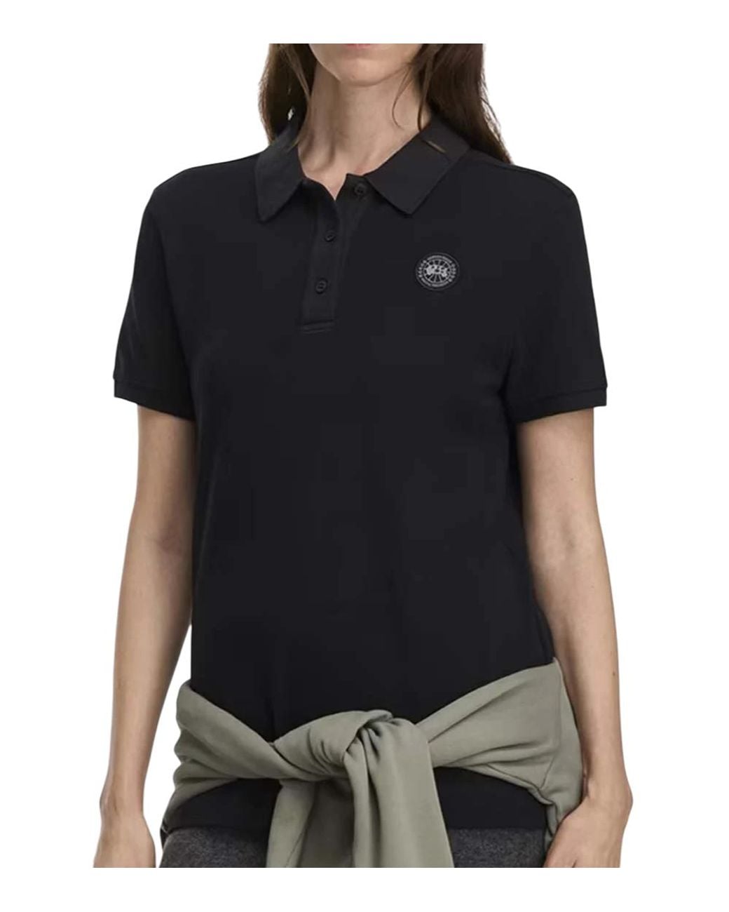 Canada Goose Black Shirt Collar Logo Polo